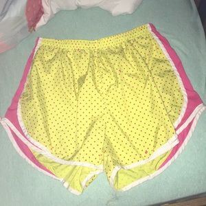 Yellow and Pink Polka Dot Nike Shorts